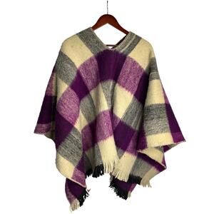 Rare Vintage Roka L'tda 100% Wool Poncho Handmade
